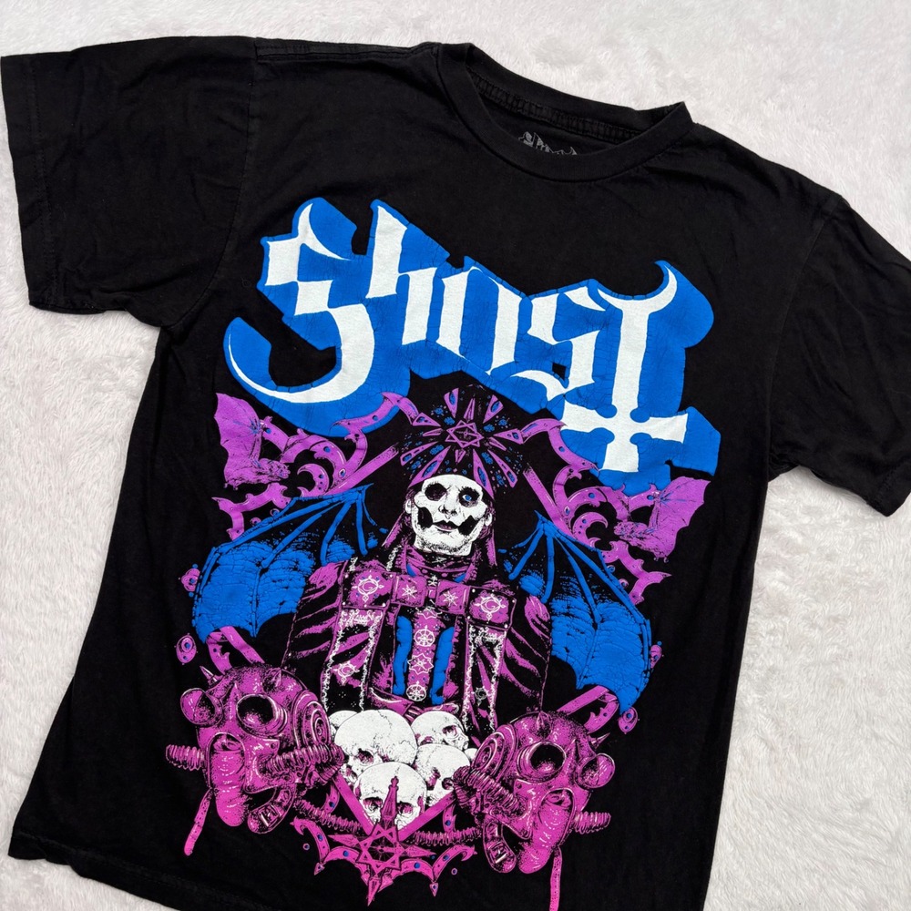 Ghost Graphic T-Shirt Men M (FIT S)Black Papa Emeritus Heavy Metal Rock Band Tee